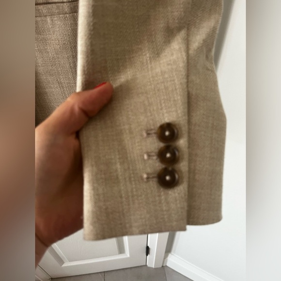 RW&CO Oatmeal Double-Breasted Blazer Size 6 Work Jacket Office Wear Quiet Luxury - Picture 7 of 13